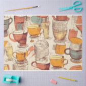 アフォガトコーヒーエフエメラのコラージュパターン 薄葉紙 (クラフト)