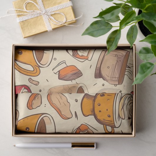 アフォガトコーヒーNo 2エフエメラコラージパターン 薄葉紙 (ギフト)