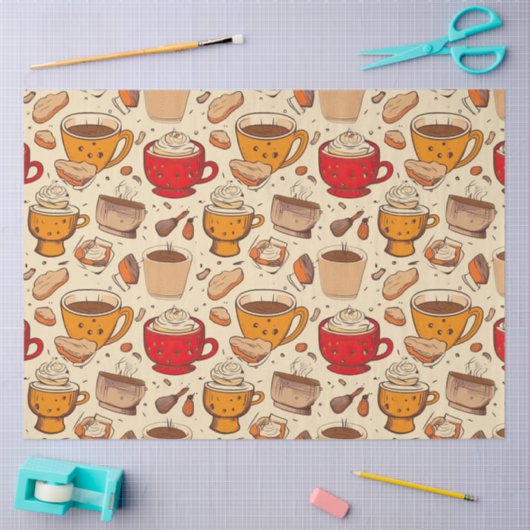 アフォガトコーヒーNo 2エフエメラコラージパターン 薄葉紙 (クラフト)
