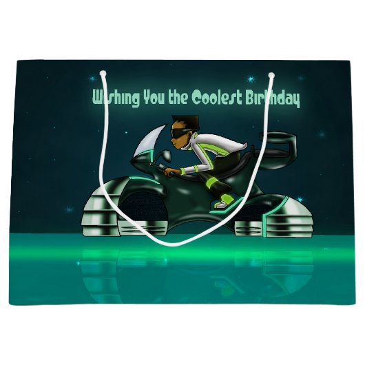 アフカッコいいリカ・アメリカン・ボーイ・誕生日 ラージペーパーバッグ (正面)