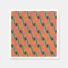 アフカラフルリカ織物パターン付きナプキン スタンダードカクテルナプキン