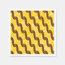 アフカラフルリカ織物パターン付きナプキン