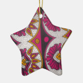 アフカラフルリカ織物モチーフプリント セラミックオーナメント (左)