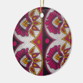 アフカラフルリカ織物モチーフプリント セラミックオーナメント (左)