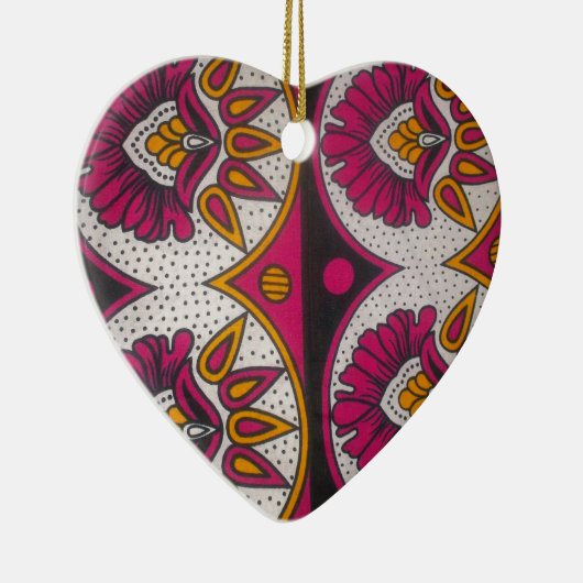 アフカラフルリカ織物モチーフプリント セラミックオーナメント (右)