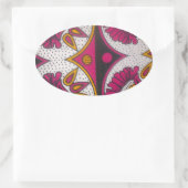 アフカラフルリカ織物モチーフプリント 楕円形シール (バッグ)