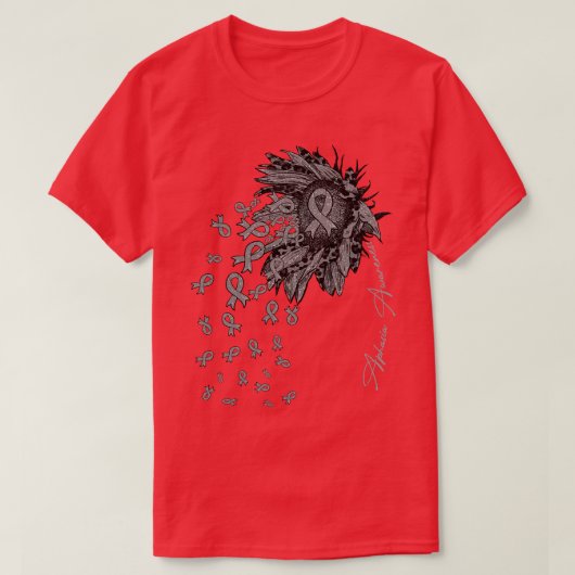 アフガシア認識度ひまわりリボン花秋 Tシャツ (デザイン正面)