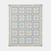 アフガニのタイルは-パステル調の変化を縞で飾り、 フリースブランケット (正面)