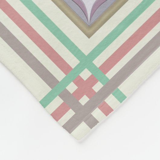 アフガニのタイルは-パステル調の変化を縞で飾り、 フリースブランケット (角)