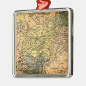 アフガニスタンおよび周囲の国の地図 メタルオーナメント (左)