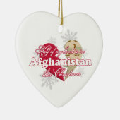 アフガニスタンこのクリスマスのハートのオーナメント セラミックオーナメント (右)