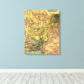 アフガニスタンとその周辺国の地図 キャンバスプリント (インサイチュ (ウッドフロア))