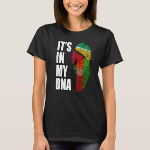 アフガニスタンとガイアナのミックスDnaフラグ伝統 Tシャツ