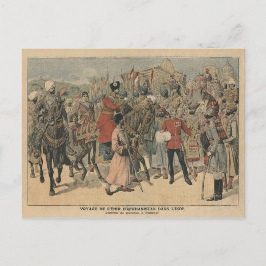 アフガニスタンのハビボラ・カーン・エミール ポストカード (正面)