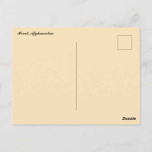 アフガニスタンのヘラートでラクダの子供たち ポストカード (裏面)