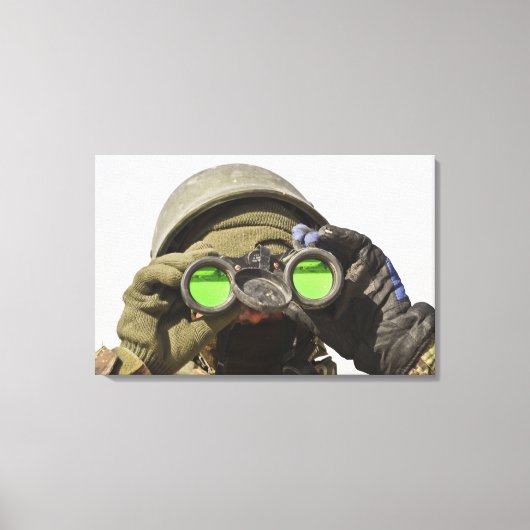 アフガニスタンの兵士が地平線を走査する キャンバスプリント (正面)