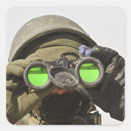 アフガニスタンの兵士が地平線を走査する スクエアシール (正面)