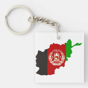 アフガニスタンの国旗の地図の形の記号のsilhouet キーホルダー
