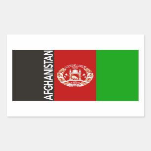 アフガニスタンの国旗の記号の名前の文字 長方形シール