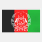 アフガニスタンの国旗 長方形シール (正面)