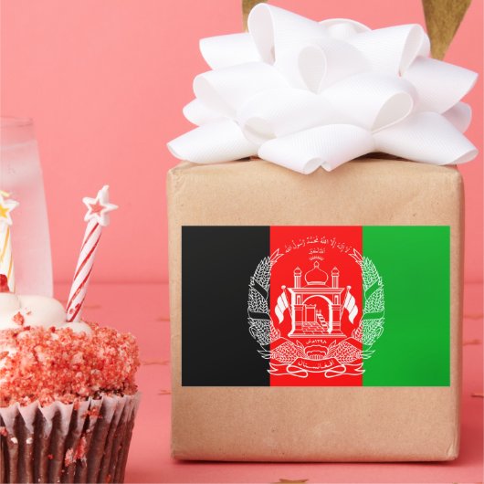 アフガニスタンの国旗 長方形シール (パーティー)
