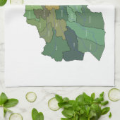 アフガニスタンの地図そして旗 キッチンタオル (折り畳み)