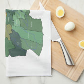 アフガニスタンの地図そして旗 キッチンタオル (四つ折り)