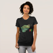 アフガニスタンの地図そして旗 Tシャツ (正面フル)