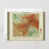 アフガニスタンの地図（1912年） ポストカード (正面/裏面)