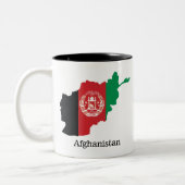 アフガニスタンの旗と国々 ツートーンマグカップ (左)