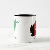 アフガニスタンの旗と国々 ツートーンマグカップ (中央)