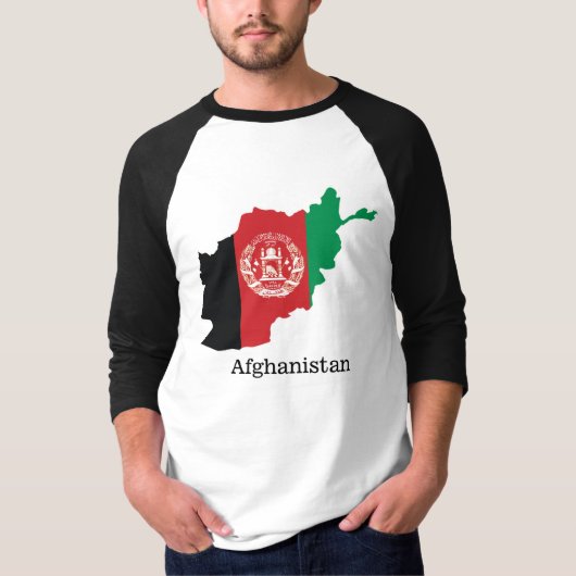 アフガニスタンの旗と国々 Tシャツ (正面)