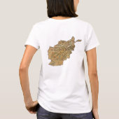 アフガニスタンの旗と地図のTシャツ Tシャツ (裏面)