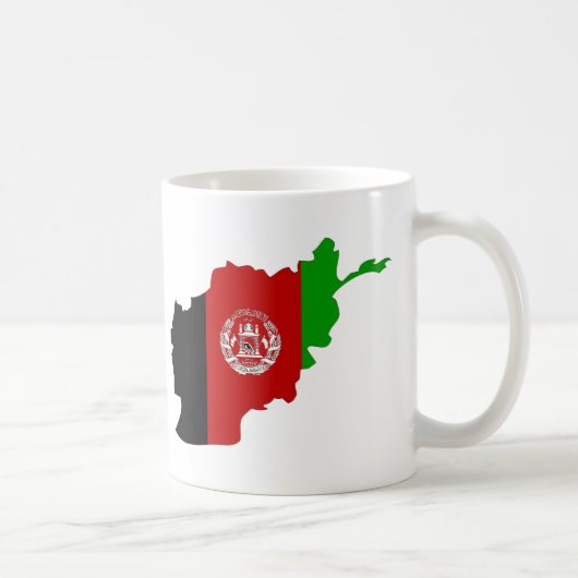 アフガニスタンの旗の地図 コーヒーマグカップ (右)