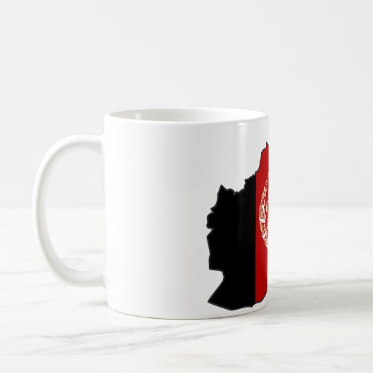 アフガニスタンの旗の地図 コーヒーマグカップ (左)