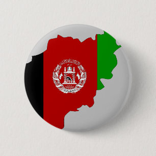 アフガニスタンの旗の地図 缶バッジ
