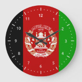 アフガニスタンの旗の柱時計 ラージ壁時計 (正面)