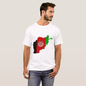 アフガニスタンの旗地図 Tシャツ (正面フル)