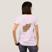 アフガニスタンの旗+地図+テキストTシャツ Tシャツ (裏面フル)