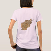 アフガニスタンの旗+地図+テキストTシャツ Tシャツ (裏面)
