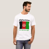 アフガニスタンの旗 + 地図 + 文字のTシャツ Tシャツ (正面フル)