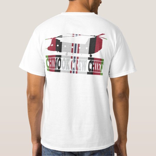 アフガニスタンの退役軍人CH-47のチヌックの乗組員責任者のワイシャツ Tシャツ (裏面)