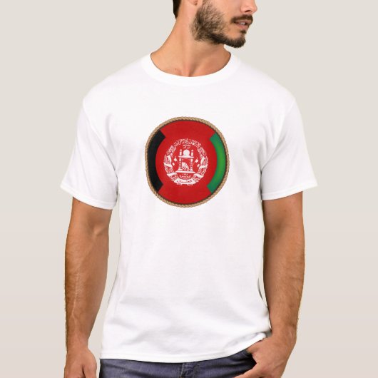 アフガニスタンカッコいい国旗のシール Tシャツ (正面)
