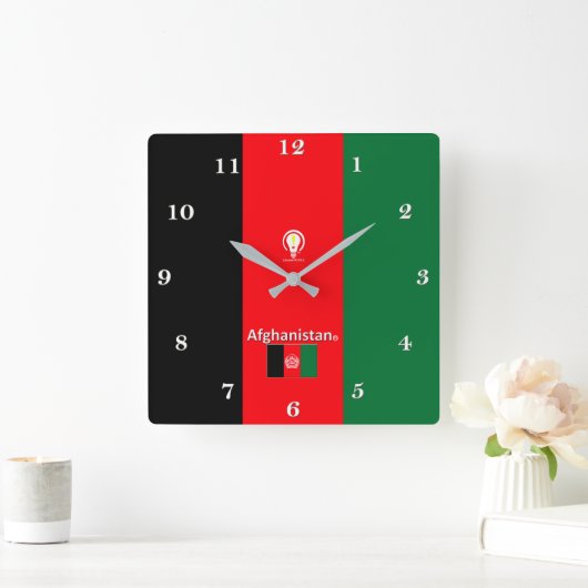 アフガニスタンデザイナーの壁時計 スクエア壁時計 (ホーム)