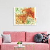 アフガニスタンパノラママップ(アフガニスタン) キャンバスプリント (インサイチュ (リビング))