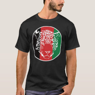 アフガニスタンヒョウ国獣国旗 Tシャツ