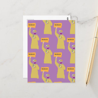 アフガニスタン人女性が抗議のサインを掲げたポストカード ポストカード