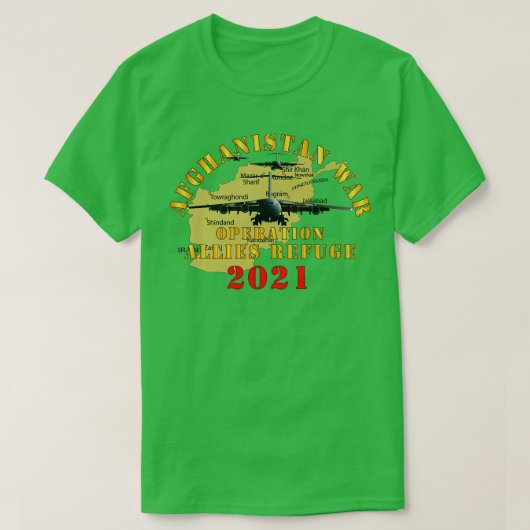 アフガニスタン作戦の同盟国避難所2021 Tシャツ (デザイン正面)