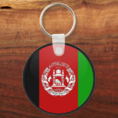アフガニスタン品質国旗のサークル キーホルダー (正面)