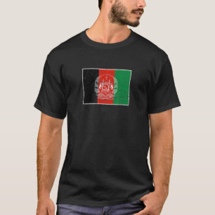 アフガニスタン国旗とアフガンヴィンテージナショナル・コロ Tシャツ